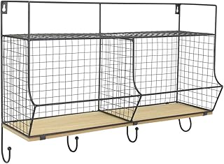 THE HOME DECO FACTORY KA2955 Rangement Mural, Métal, Noir, Taille Unique