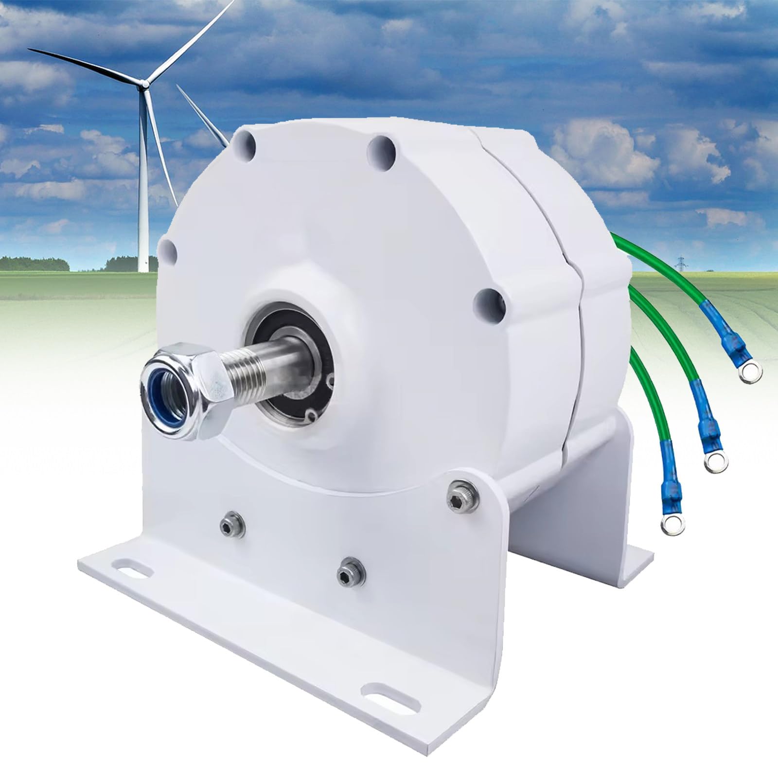 Generador de imán Permanente de 12000 W, trifásico, sin Engranajes, de Bajas revoluciones por Minuto con Base, solución eficiente de energía Libre para Aplicaciones industriales, Fuente de a