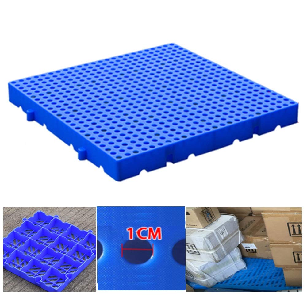 LIANGJUN Plastic Pallets, Square Storage Goods Grid Moisture-proof Board Stable Supermarket Home Use Outdoor Patio, 2 Size (Color : Blue, Size : 40x40x0.5cm)