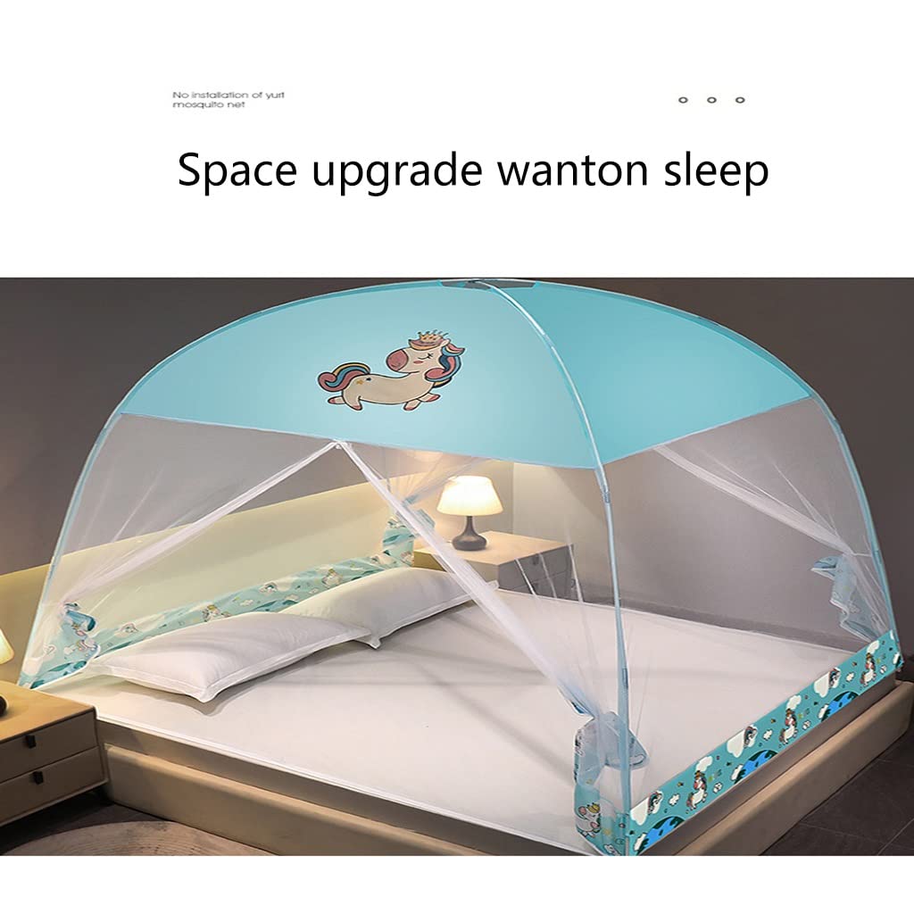 OKUOKA Baldacchino Letto a baldacchino Completamente Chiuso Yurta crittografata Zanzariera Cerniera Zanzariera Letto per Bambini Anti-zanzara (Color : C, Size : 1.8m)