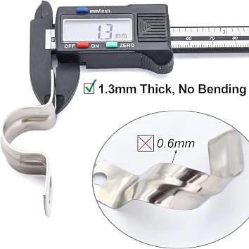 SS304 Conduit Clamps 1 Inch, 2-holes Pipe Bracket U Clamp for Cable/Water Pipe/Pipe, Heavy Duty Pipe Clamp | OD 1 | 10 pcs