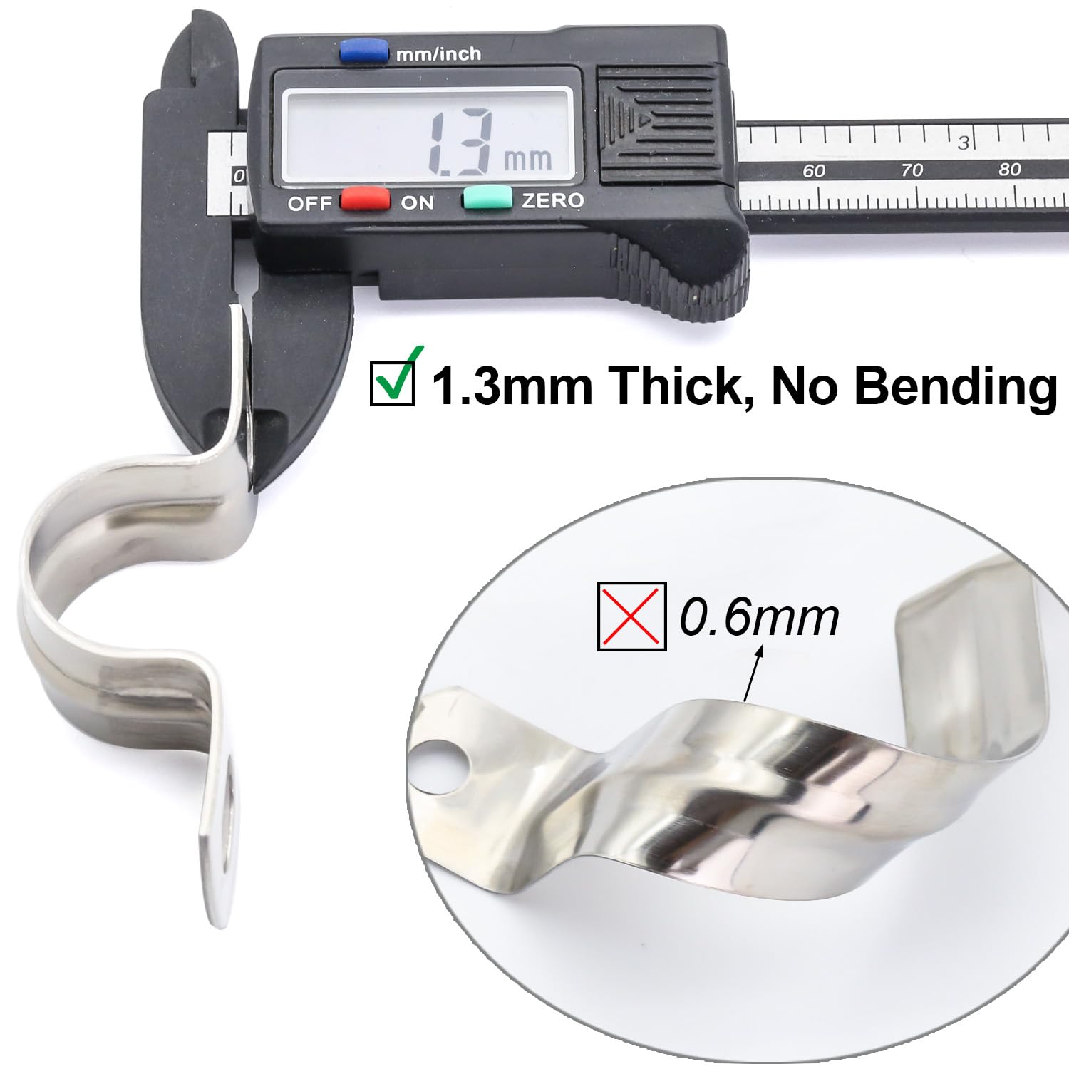 Heavy Duty Pipe Clamps 5/8" FamlTol U Shape Brackets 304 Stainless Steel Tube Clamp Rigid Pipe Strap for Pipes and Cables - Image 4