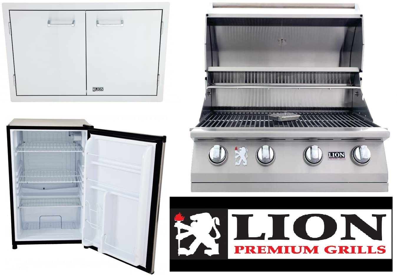 Built-In BBQ LP 32" Double Door w/Towel Rack by Lion Premium Grills – Stainless Steel, Model L-60000