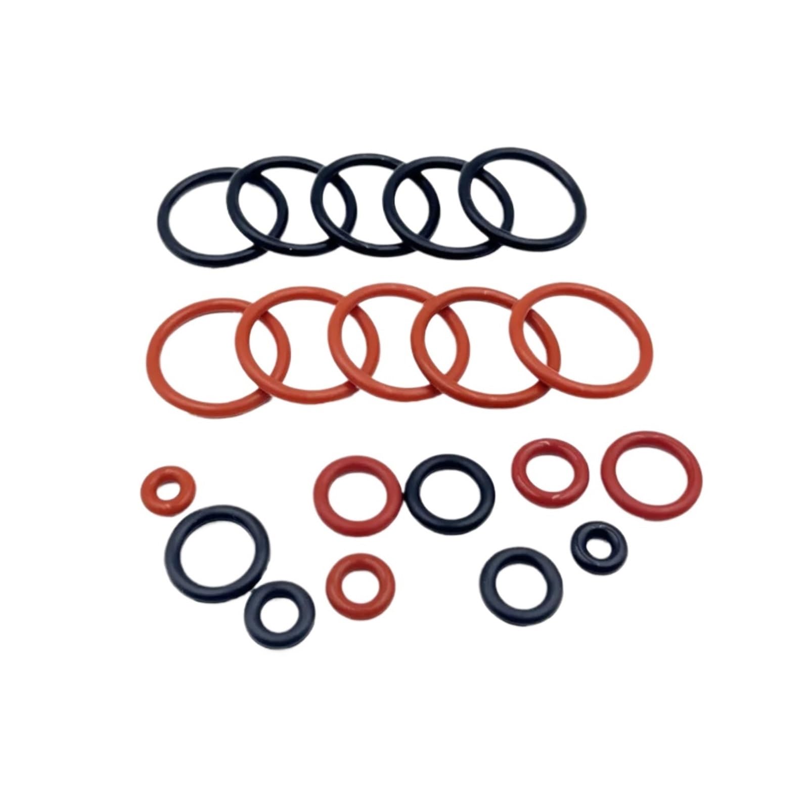 O-Ringe NBR VMQ FKM Fluorkautschuk-Dichtung O-Ring Schwarzer Gummi Roter Silikon-O-Ring Ölbeständigkeit Nitril-Dichtungsscheibe Dichtung(Black NBR 1160PCS)
