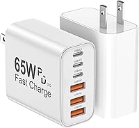 2-Pack 65W 6-Port USB C Wall Charger Block - Fast PD/QC Charging for iPhone 16/15/14, Samsung Galaxy, Tablets & More