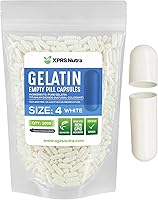 Vista 9 de XPRS Nutra Size 4 Empty Capsules - 100 Count Small Empty Gelatin Capsules - Pills DIY Capsule Filling - Fillable Pure Bovine Pill Gel Caps for Blanco