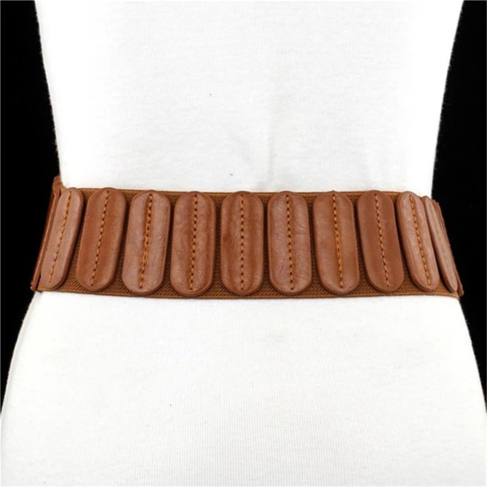 Ceinture Femme Cuir Ceinture large for femme, style rétro, extensible, ceinture cummerbund