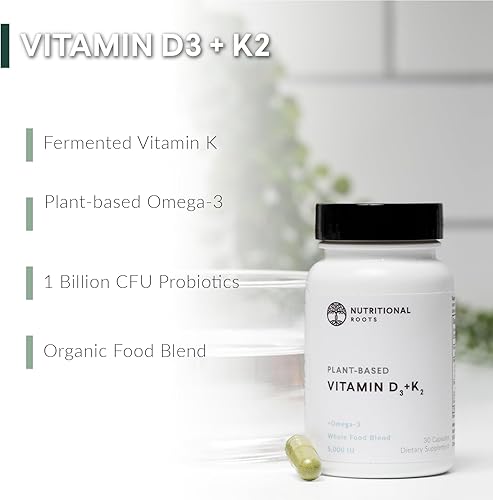 Miniatura 2 de Vitamina D3 y K2-5,000 iu - 1 mil millones de probióticos CFU - Algal Omega 3 DHA - Apoyo inmunológico - Suplemento dietético - Fórmula vegana -