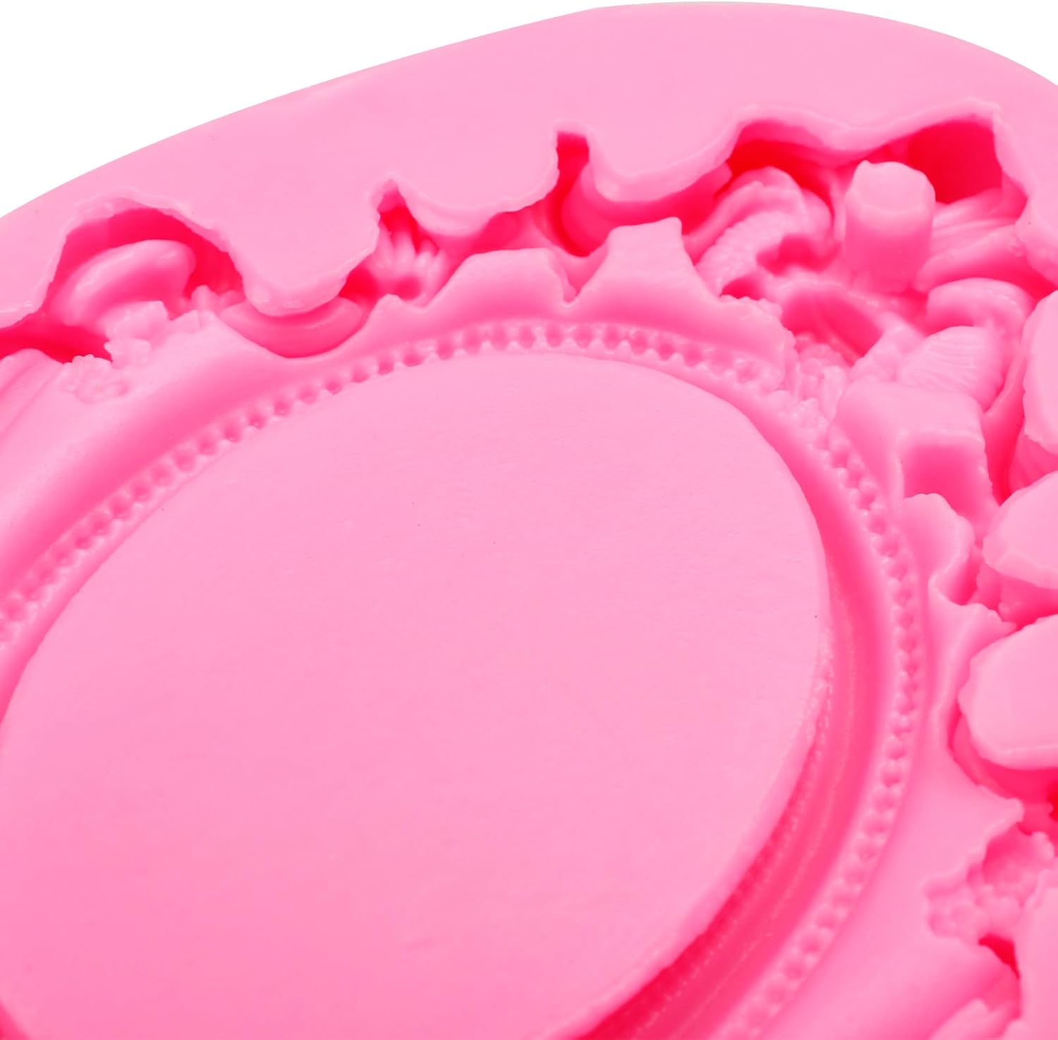 Vintage Oval Picture Frame Silicone Mold Large Baroque Frame Mold for Air Dry Clay Resin Casting Polymer Clay Fondant Crafts 5.51 x 4.33 Inches