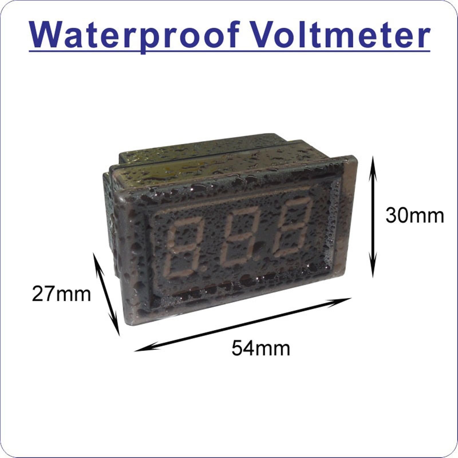 Voltímetro CC resistente al agua con tres cables, 10 Uds., 0-30V, 100V, 300V, 600V, LED, pantalla de 0,52 pulgadas, medidor de Panel de voltios, CC 3,3-30V (Size : DC0-100V)