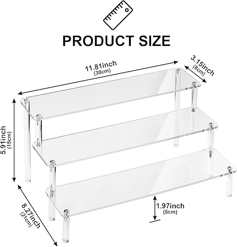 Vista 31 de Soportes acrílicos para exhibición, magdalenas transparentes, perfumes, figuritas, elevadores, soporte organizador de colonia, estantes acrílicos