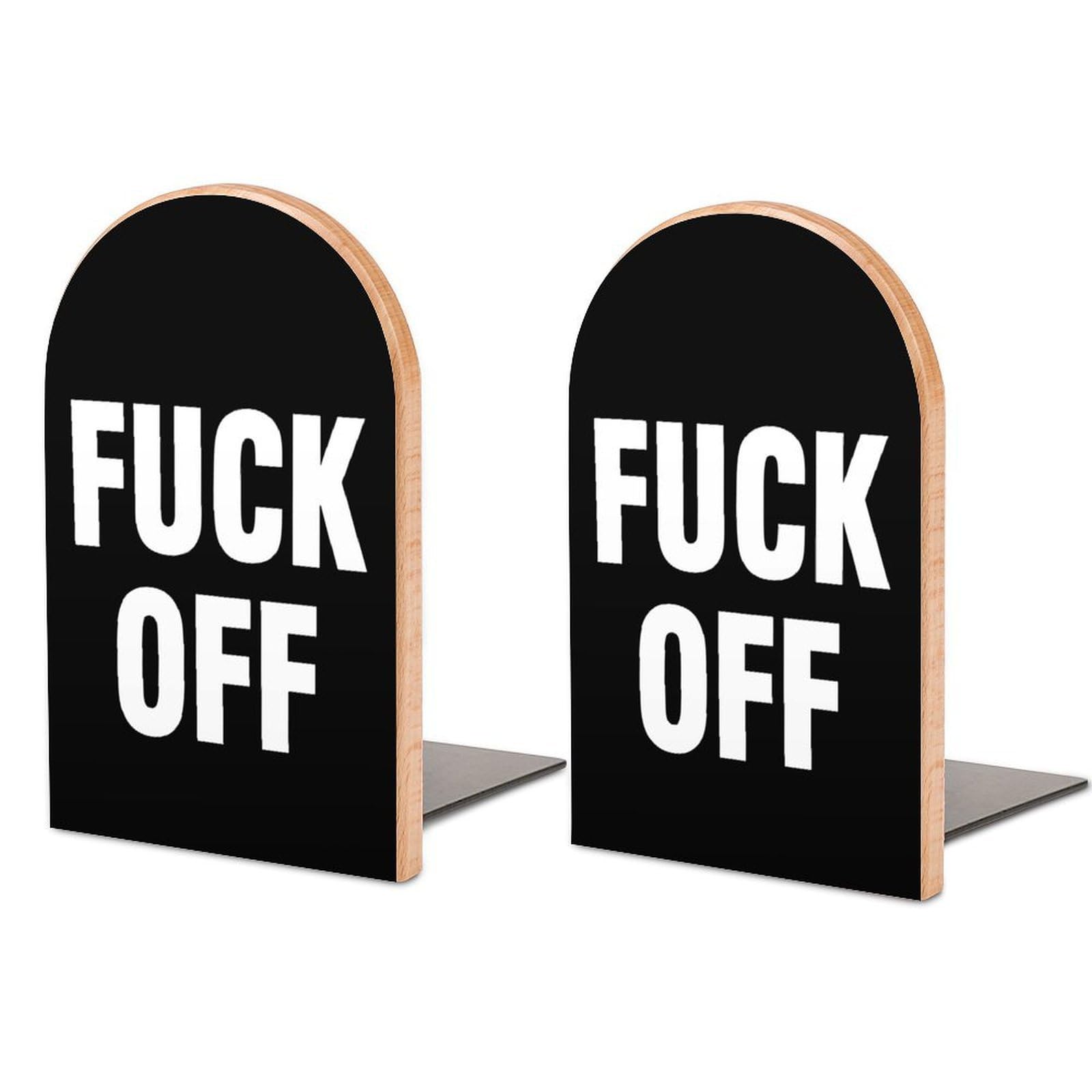 Fuck-Off Book Ends for Shelves Bookends Bookshelf Holder Stand Books Stopper Home Office Decor