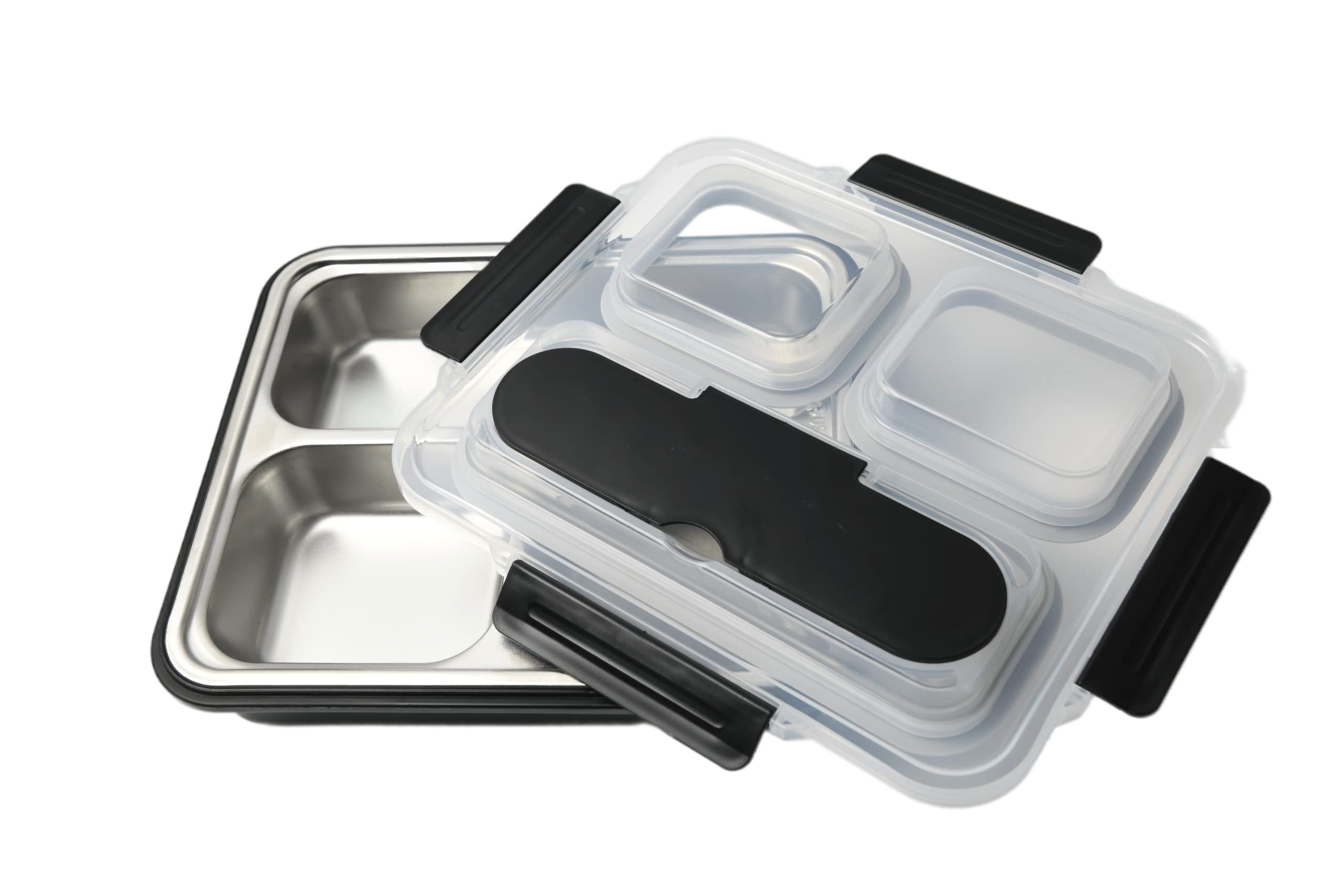 Femora High Steel Container Rectangle Lunch Box for Office-College-School - (Not Leakproof) (3 Pots) (B0B521JJQP) Amazon Price History, Amazon Price Tracker