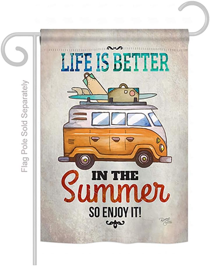 Better in Summer Garden House Flags Set Summertime Fun and Sun Beach Pool Luau Tropical Party Season Outdoor Sunny Small Decorative Gift Yard Banner Made USA 28 X 40