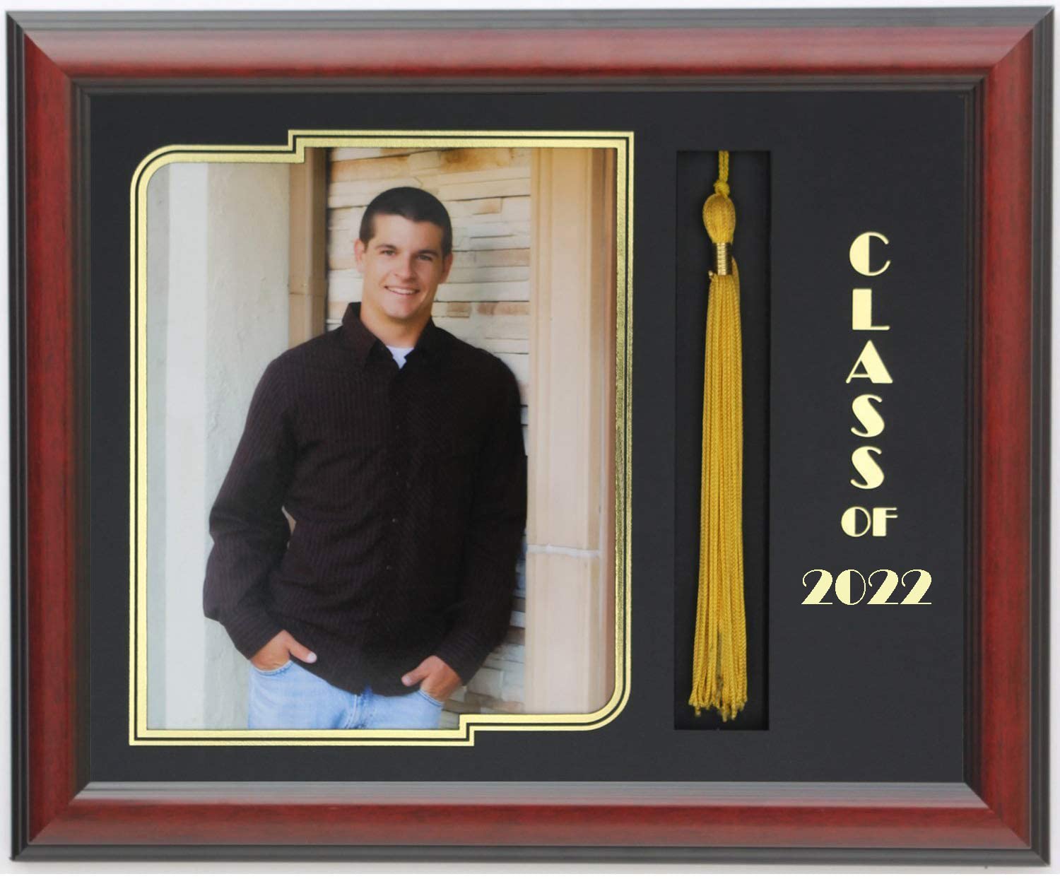 3art Graduation 8x10 Picture Tassel Frame, Mahogany/Black (Customizable)