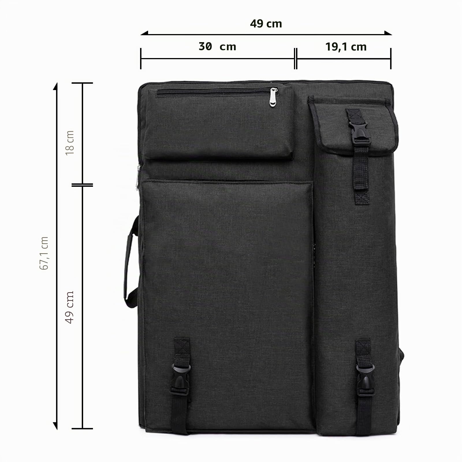 Sac de Planche à Dessin 4k Étanche Portfolio d'Artiste Sac de Fournitures d'Art Sac de Transport Planche à Dessin Toile Sac Dessin à Dos Étui de Fournitures de Croquis Sacoche de Peinture 47x65x5cm