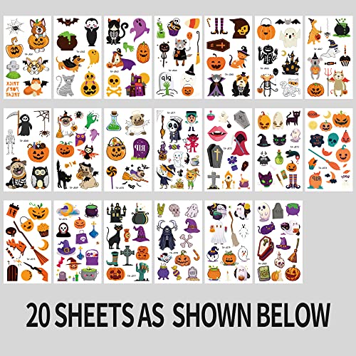 201 Styles Halloween Temporary Tattoos For Kids Trick Or Treat