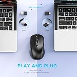 Wireless Mouse,Bluetooth Mouse for Laptop,ipad,Computer,mac,PCDual Mode Switch Mouse Bluetooth 5.2/3.0 and 2.4GHz USB Type-C Receiver (Black)