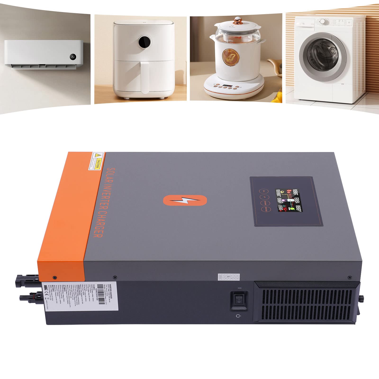 Inverter ibrido Multifunzione da 6200 W, 48 V Inverter Fotovoltaico solare con MPPT, caricamento senza batteria, regolabile in corrente e tensione, per emergenze e luoghi remoti