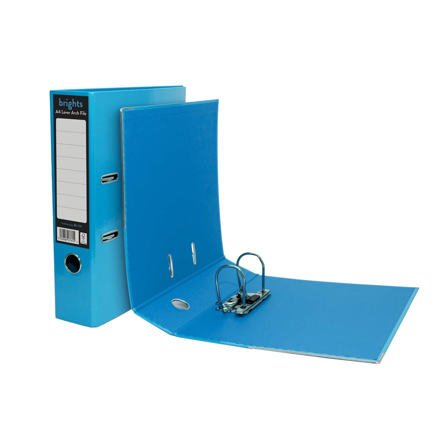 JMS® Brights Cardboard Laminated A4 Lever Arch Files - Blue (Pack of 10)