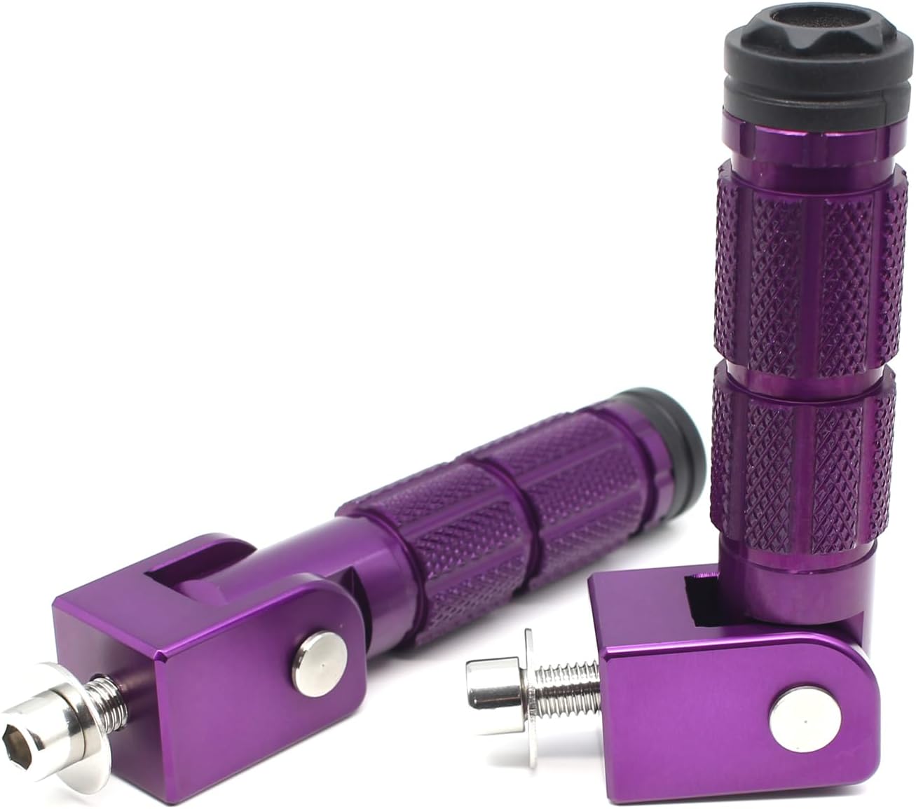 Purple Folding Passenger Foot Pegs For Super 73 S2/ZX/RX/R/S Adventure Series 90 Degree Foldable Footpegs Footrest Universal For M8 Electric Car Motorbike Scooter Mini Bike Ebike Dirt Bike Go Kart