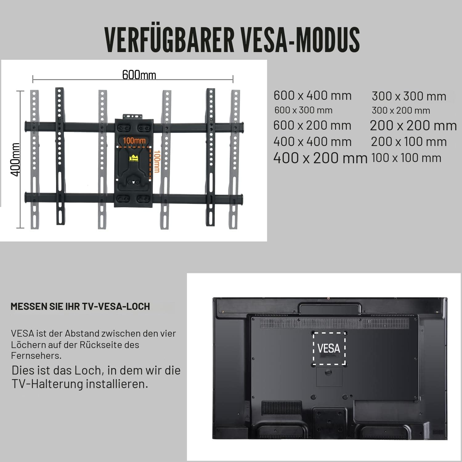 FORGING MOUNT TV Wandhalterung mit 820mm Langem Arm Wandhalterung Fernseher für 32-75 Zoll LCD/LED Fernseher, Schwenkbarer Gelenkarm 180° Drehbare, Ecke TV Halterung bis zu 50KG Max VESA 600x400mm