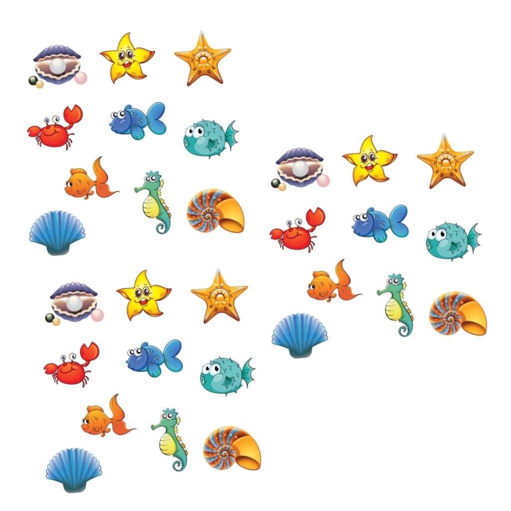 STOBAZA 3piezas Pegatinas Antideslizantes De Cartoon para Bañera y Suelos De Baño Diseño De Animales Marinos Adhesivas y Creativas Seguridad para Superficies Resbaladizas