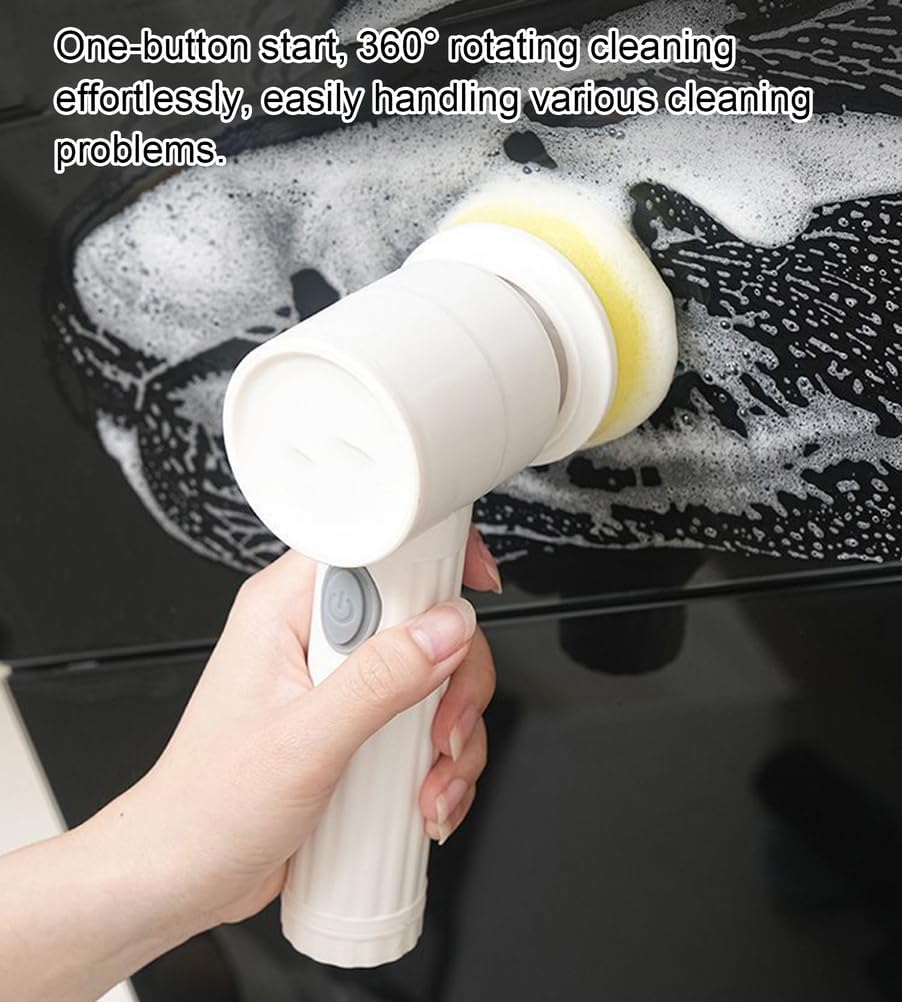 Cordless All-Purpose Electric Scrubber, Effortless Corner & Grout Cleaning Brush, Powerful Deep Clean Shoe Brush for Kitchen & Bathroom,A