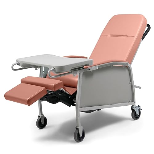 Lumex - Silla reclinable médica de 3 posiciones, silla reclinable Geri con ruedas, palisandro