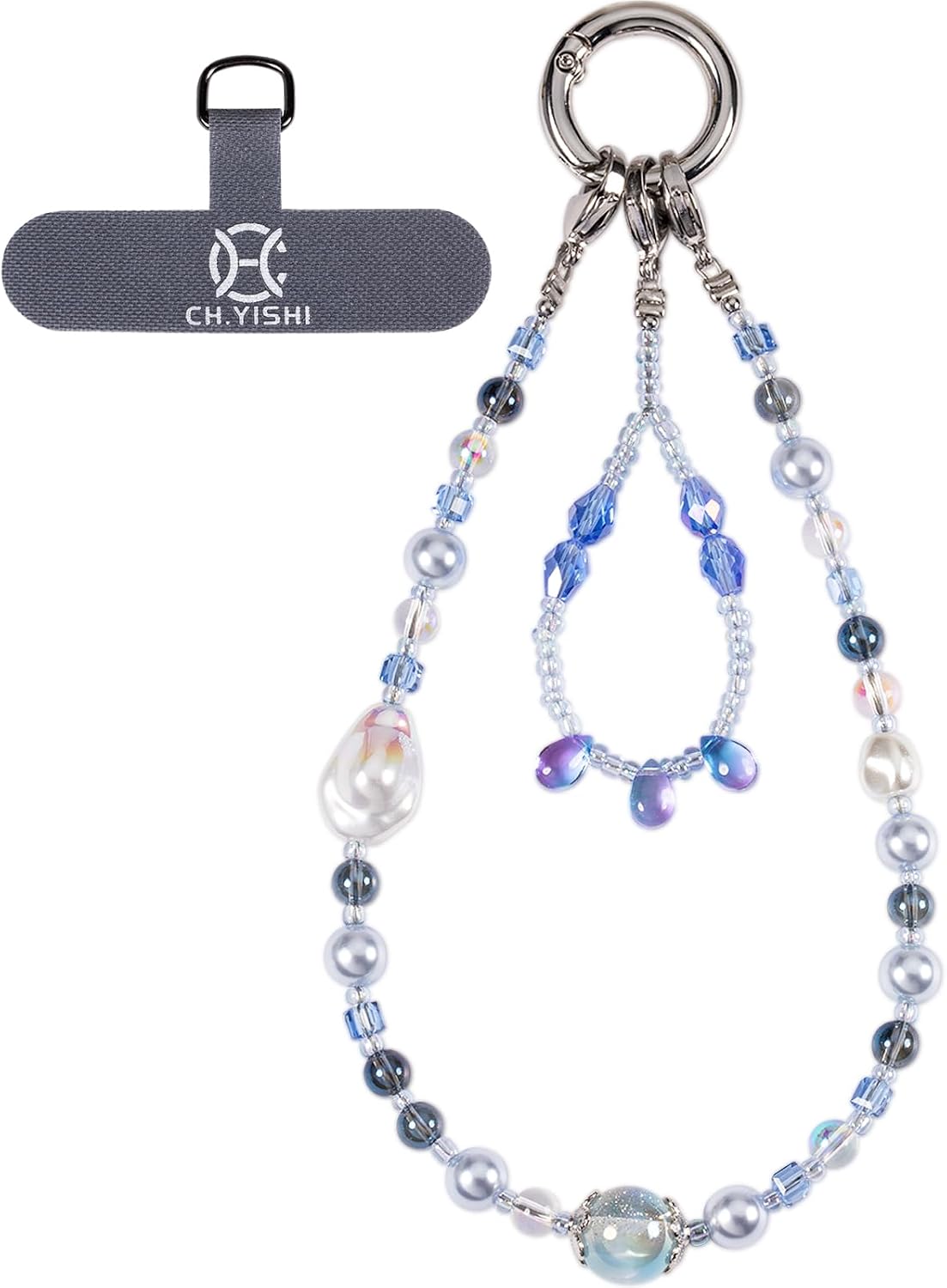 Handmade Beaded Charm Cell Phone Camera Lanyard, Wrist Strap with Tether Tab,Phone Chain String, Keychain Wallet Decor