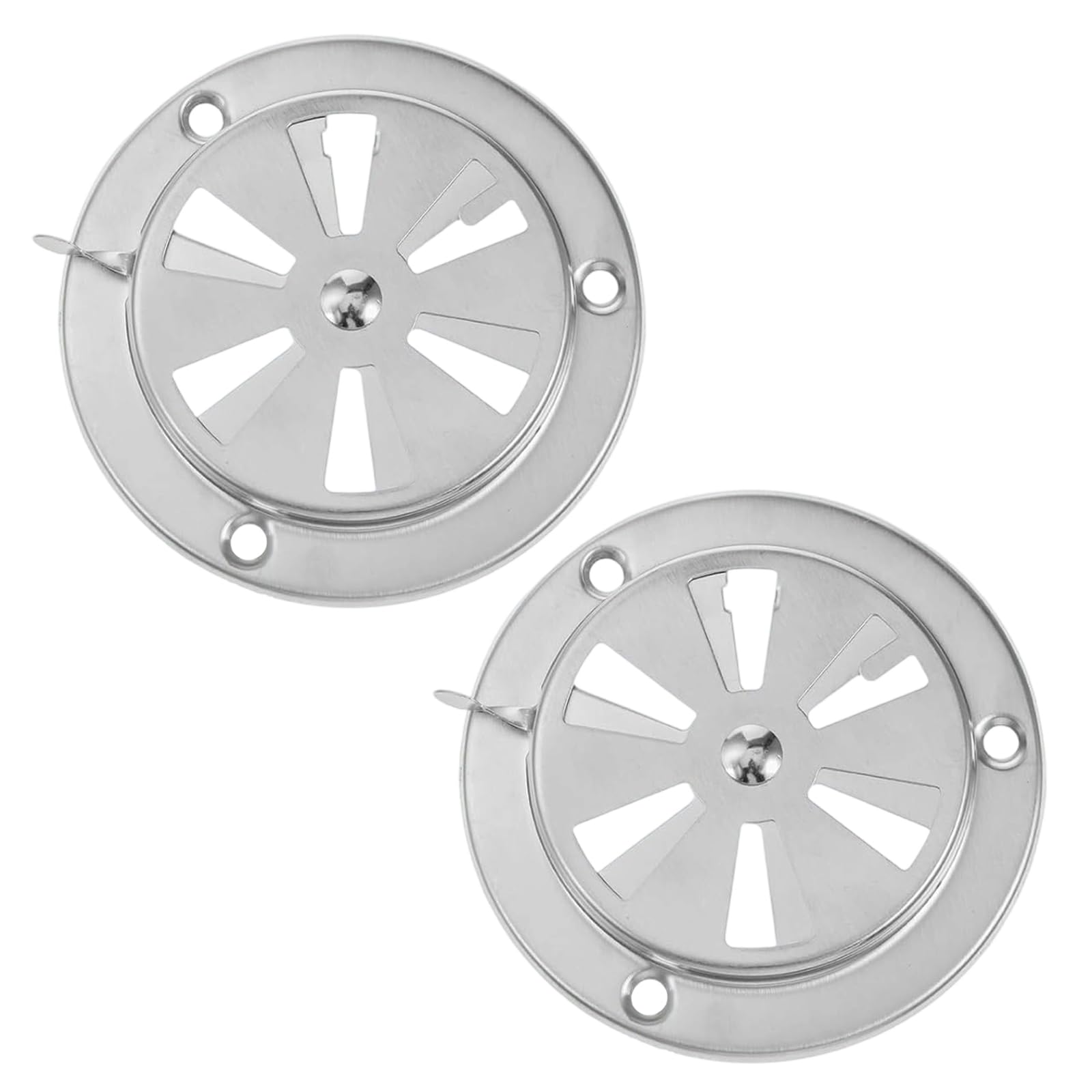 Kalttoy Of 2 Universals Air Vent Damper Adjustable for Oven and BBQ Grills Smoker Use Stainless Steels Replacement Part Universals Grills Exhaust Accessory