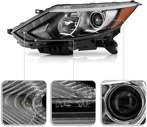 Miniatura 4 de ACANII - Para modelo halógeno 2017 2018 2019 Nissan Rogue Sport LED DRL proyector faro delantero - lado izquierdo del conductor