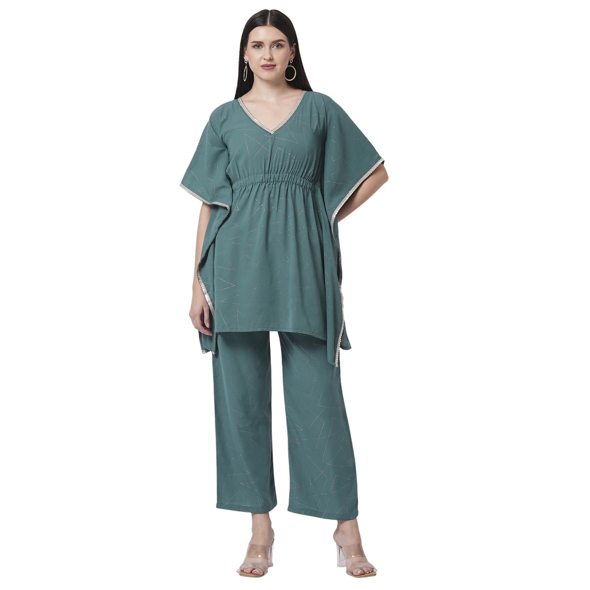 GO-4 IT Women's Kaftan Top with Trouser Co-ord Set-picture-13