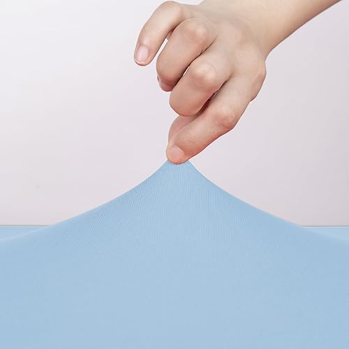 Miniatura 3 de Jeloris Mantel rectangular de elastano con parte trasera abierta (6 pies, azul claro) ajustado, lavable, sin arrugas, elástico y elástico para mesa