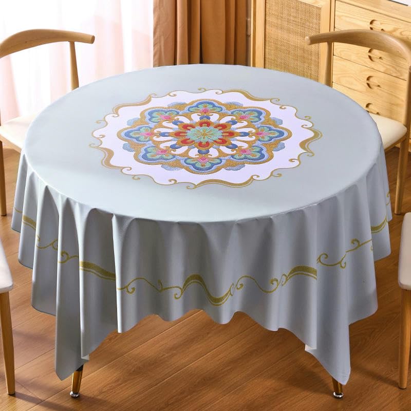 Nappe PVC table circulaire et carrée 180 cm anti-tache couleur gris