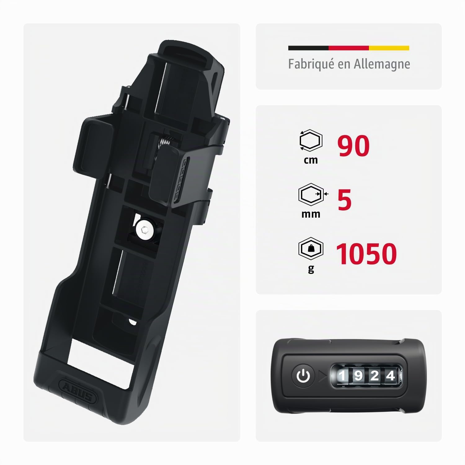 Abus Bordo 6000C LED - Antivol vélo Pliable