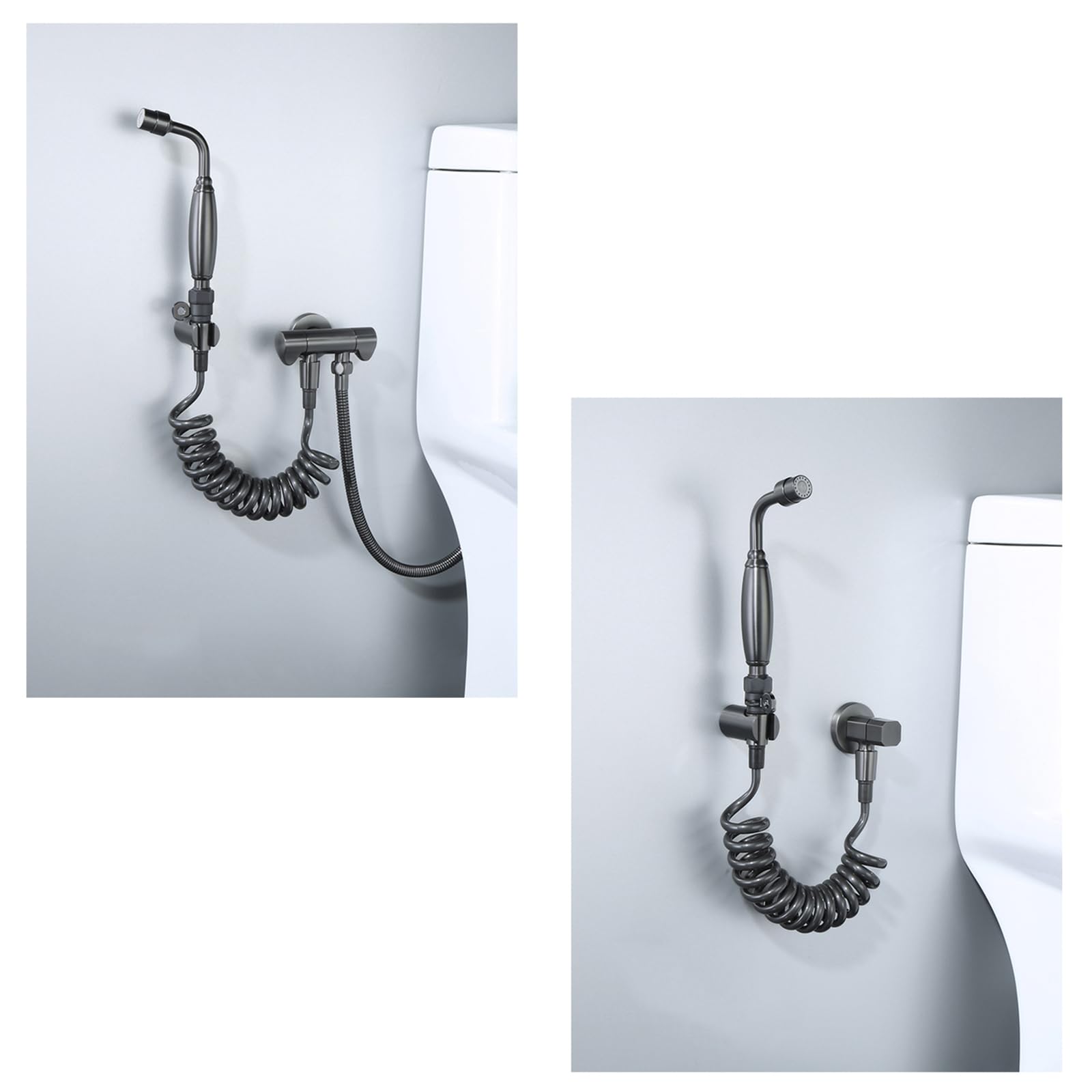 Pulverizador de Bidé de Mano Salida de Agua de Modo Dual Interfaz G1/2 para Limpieza de Baño Higiene Personal Gray