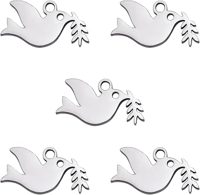 kkjoy 5Pcs Animals Charms for Jewelry Making and Crafting, Stainless Steel Assorted Pendant Mini Charm Craft Supplies Accessories for DIY Bracelet Necklace Earrings