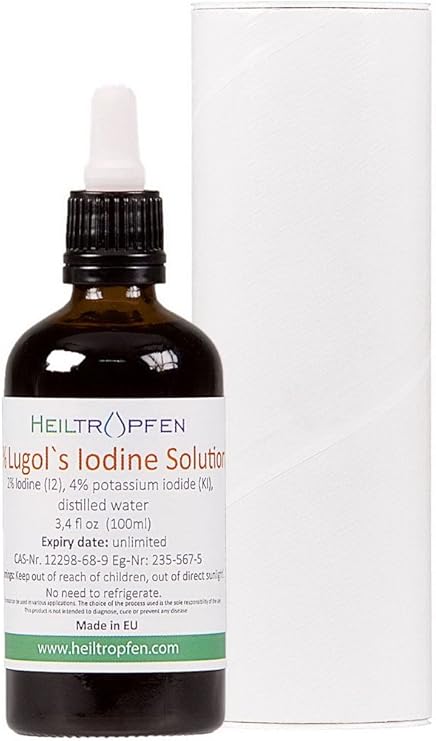 Lugols Iodine Solution 3 4 Oz 100 Ml 6 Liquid Formulation Made With 2 Iodine And 4 Potassium Iodide Heiltropfen Amazon Co Uk Health Personal Care