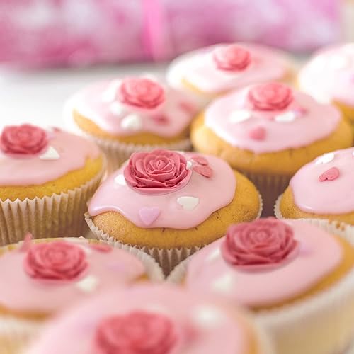 Miniatura 5 de MINFEIDMS Molde de silicona rosa para dulces, fondant de flores, moldes de silicona para decoración de pasteles, pasta de goma, arcilla polimérica,