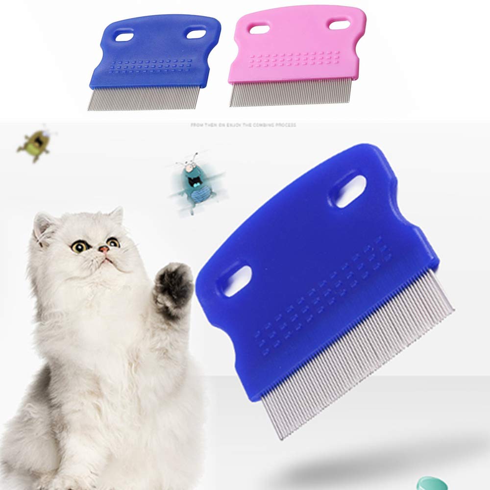3Pcs Flea Comb Cat Dog Pat Comb Flea Comb Remover with Handle Flea Removal Grooming Comb Stain Remover Combs for Long Hair Dogs and Cats（Random Color)