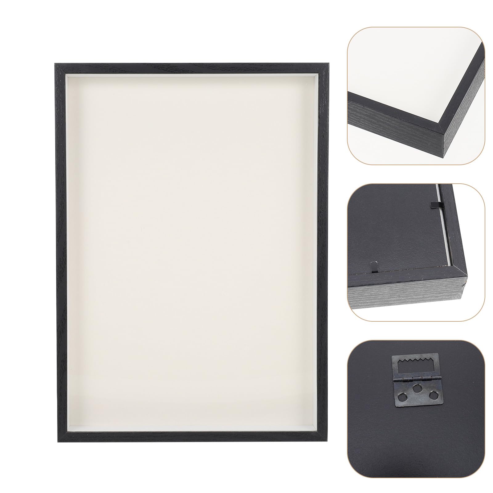 Marco de Fotos de Madera Negro con Base Estable para Decoración de Escritorio y Exhibición Creativa de Imágenes Hogar y Oficina