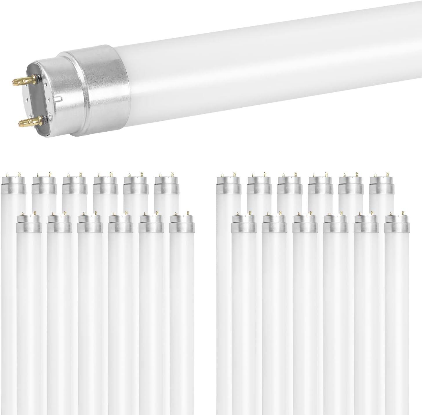 Sylvania 25 Pack 4 Foot T8 LED Tube Lights, 12W, Dimmable, Bi-Pin Base, 2000 LMS, 3500K, Neutral White, Plug and Play, Type A, Fluorescent Light Bulbs Replacement, Frosted Finish - (41275)