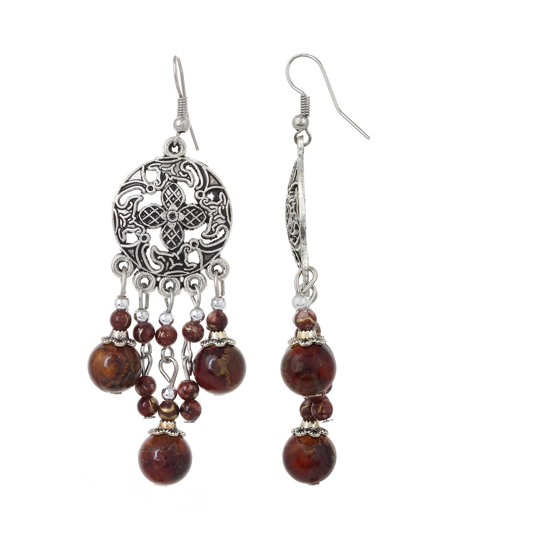 Oxidized Silver Bohemian Earrings