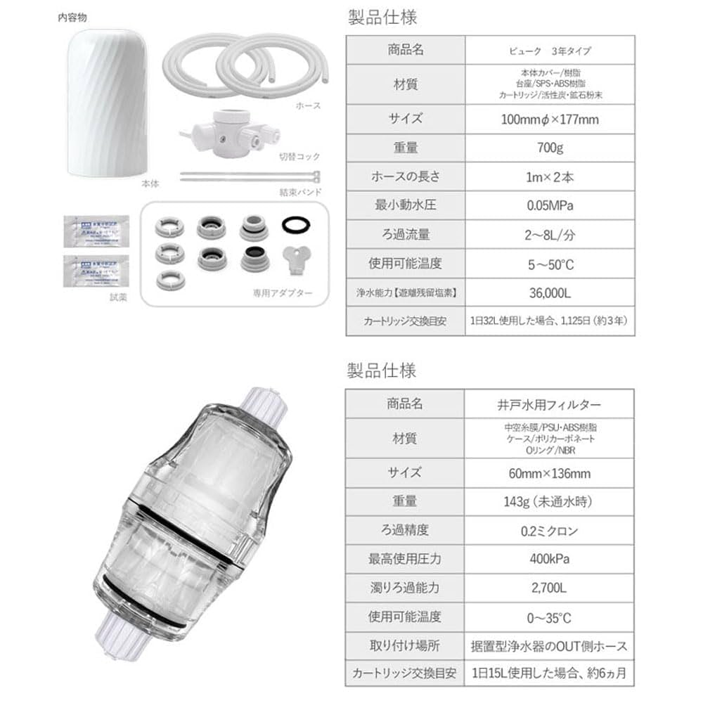 Amazon | ドリームバンク 井戸水 浄水器 3年タイプ 井戸 井戸用