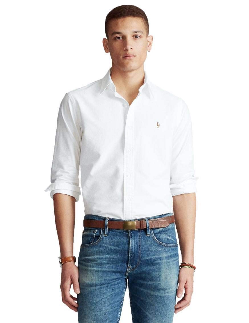 Ralph Lauren Camisa Manga Larga Blanca para Hombre M