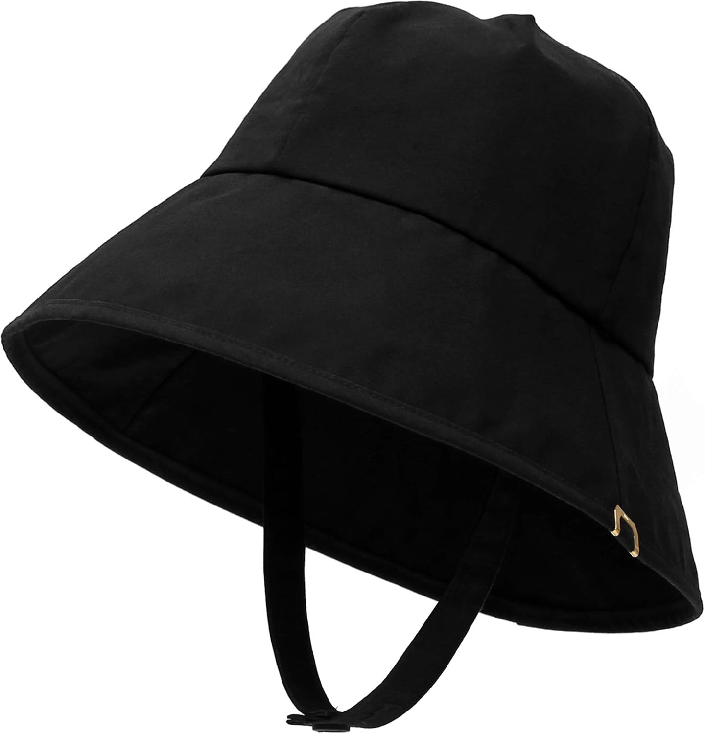 UNDERCONTROL Bio Washed Cotton Removable Button Neck Strap Deep Long Brim Unisex UV Sun Protection Bucket Hat Women Korea Cap