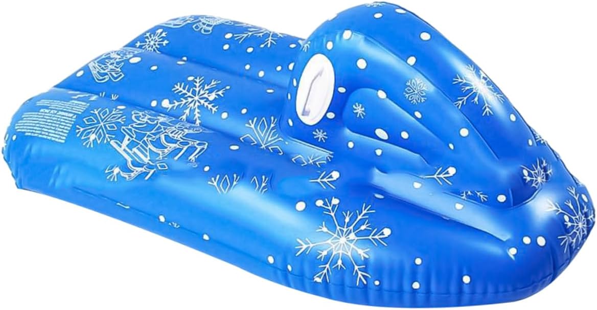 PVC Kids Skiing Toy Winter Sled Inflatable Skiing Boards Safety Handles for Endless Fun