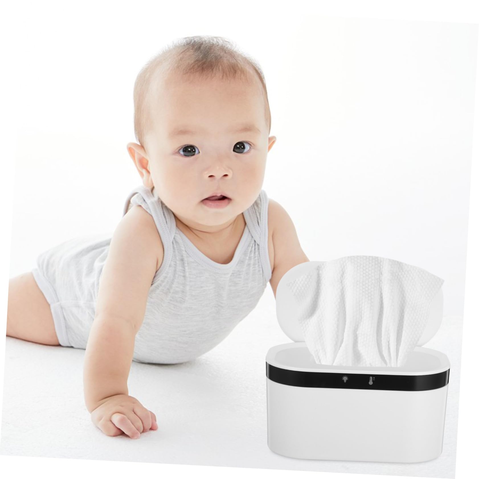 INOOMP Calentador de Toallitas para Bebés Caja de Calentamiento de Toallitas Calentador Portátil con Luz Nocturna para Recién Nacidos Uso Sala de Estar