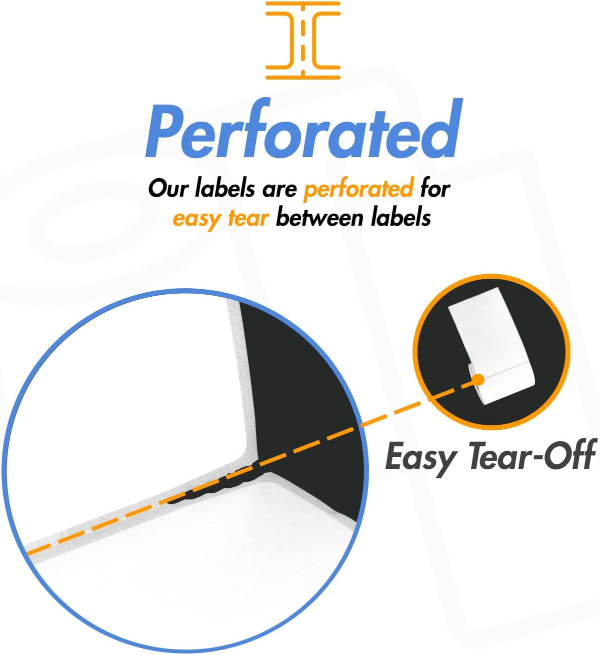 OfficeSmartLabels 1.5"x1" Direct Thermal Label - Compatible with Rollo Printer & Zebra Desktop Printers and More – 3” Core, Permanent Adhesive & Perforated Postage Label Paper (10 Rolls, 5100/Roll)